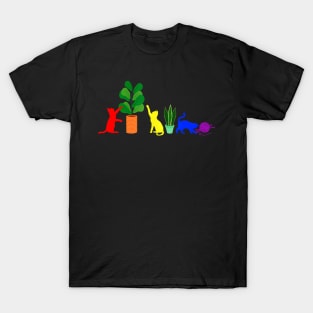 Lgbt Pride Plant Gender Neutral Gardener Gay Pride Cat T-Shirt